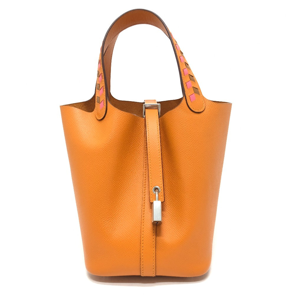 HERMES Handbag Epsom Orange Picotan Lock PM Tresage