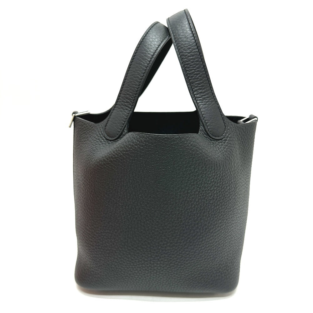 HERMES Handbag Taurillon Clemence black Picotan Lock PM Women