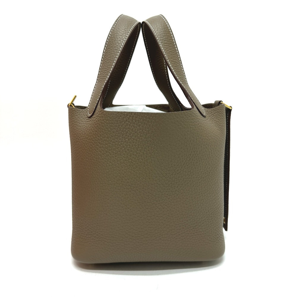 HERMES Handbag Taurillon Clemence beige Picotin Lock PM Bag