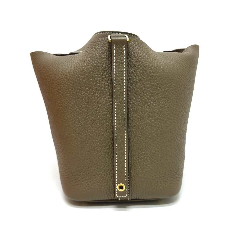HERMES Handbag Taurillon Clemence beige Picotin Lock PM Bag