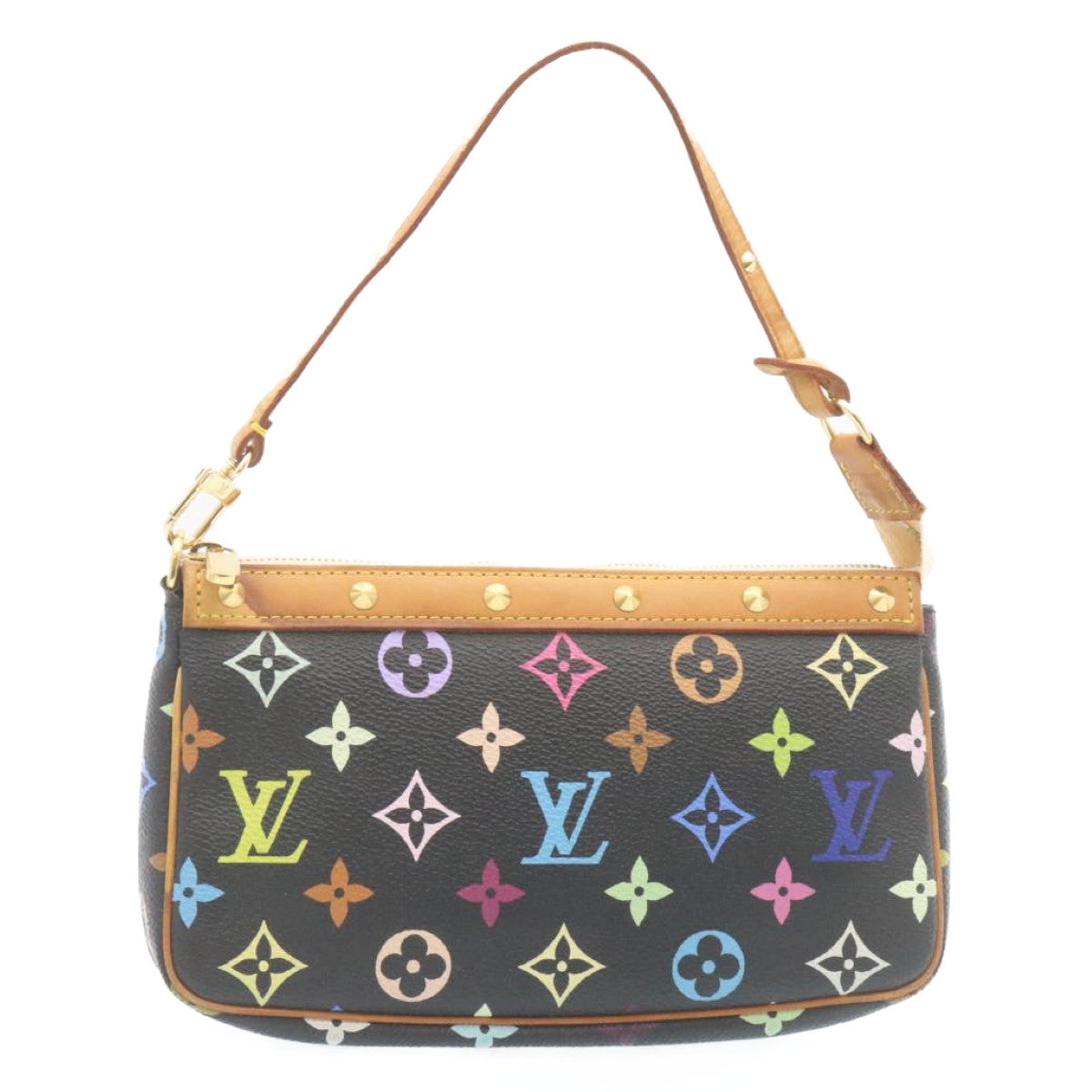 LOUIS VUITTON Monogram Multicolor Pochette Accessoires Pouch Black M92648 28274