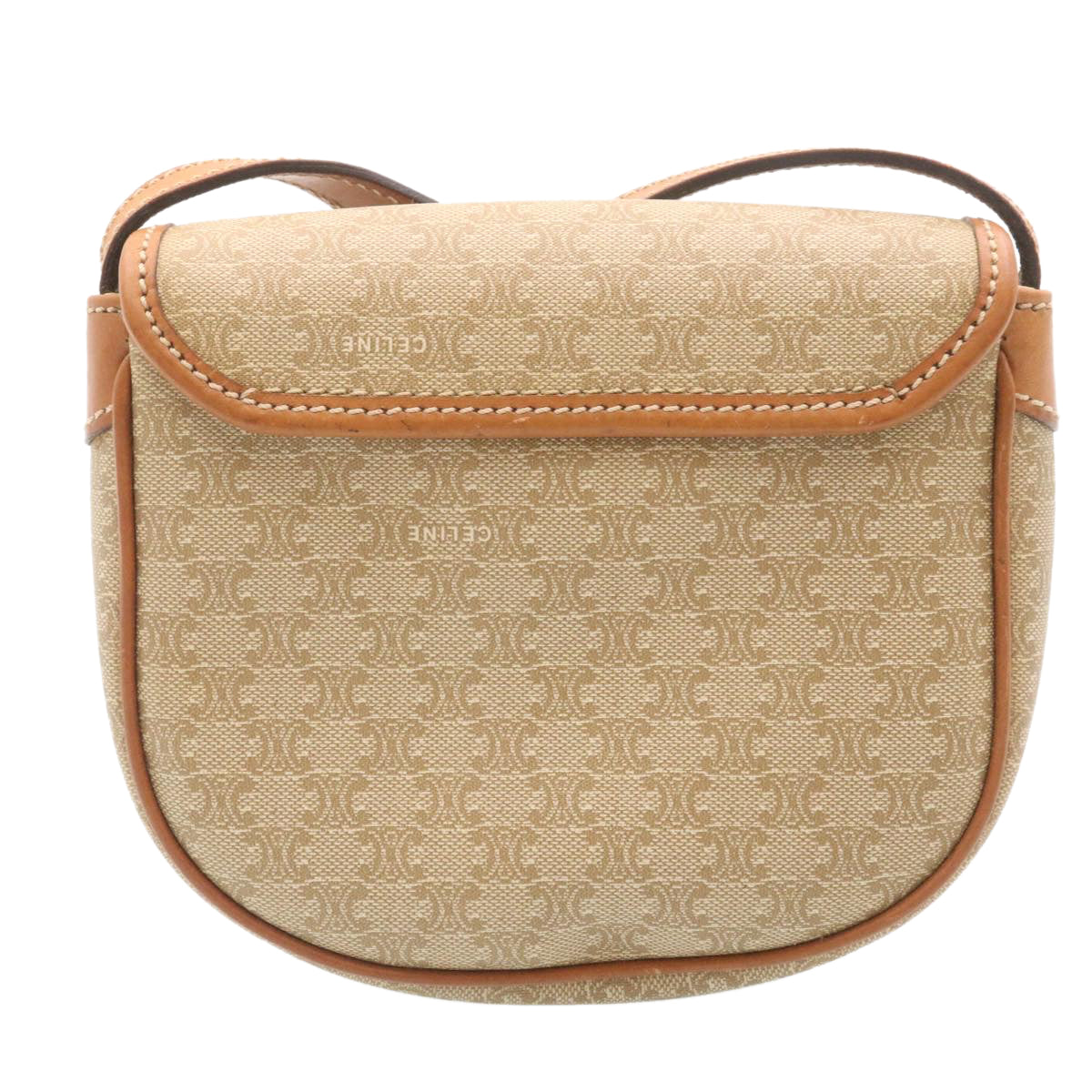 Luxury CELINE Macadam Canvas Shoulder Bag Brown 28459