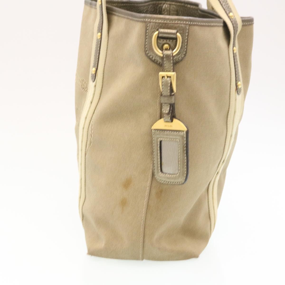 Prada Shoulder Bag Canvas Khaki