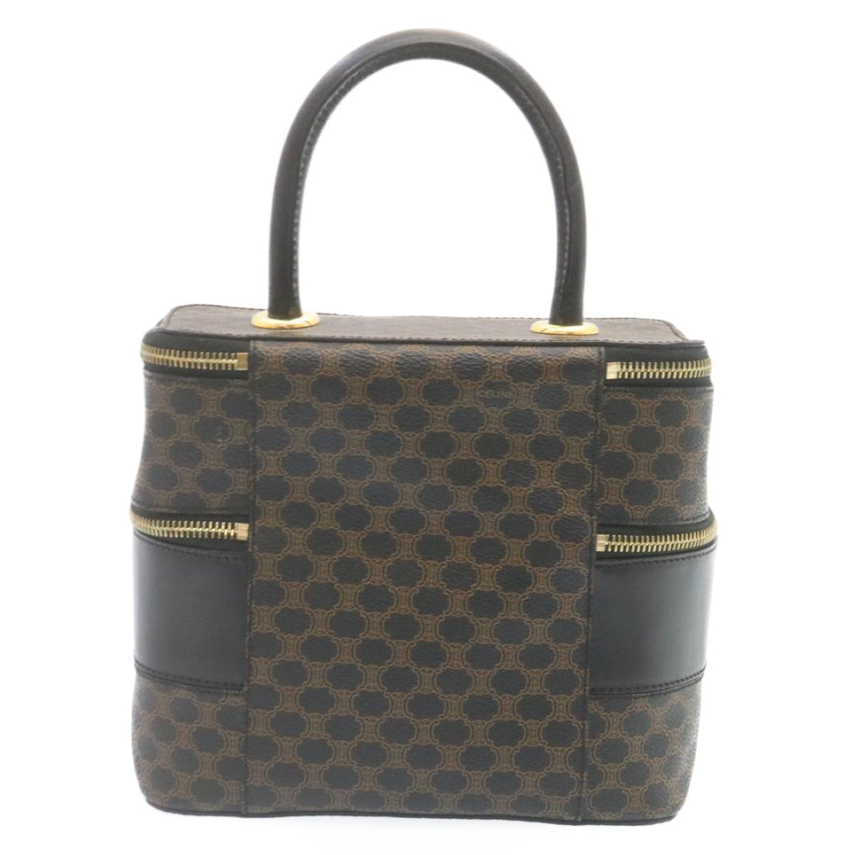 Luxury CELINE Macadam Canvas Vany Cosmetic Pouch Black 28799A