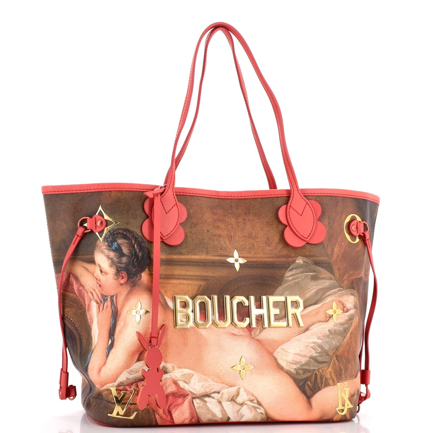 Louis Vuitton Neverfull NM Tote Limited Edition Jeff Koons Boucher Print Canvas MM