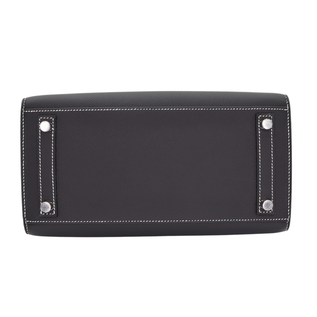 Hermes25cm Birkin Sellier HSS Black Epsom leather Brushed Palladium Hardware