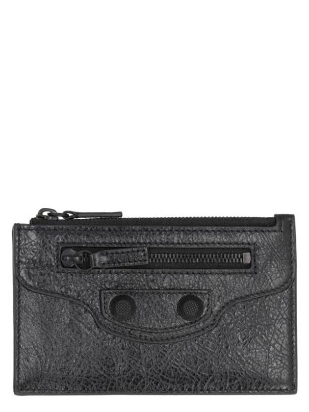 Luxury Balenciaga Trending 2026 Le Cagole Leather Card Wallet Black
