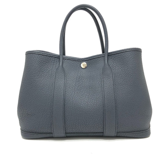 HERMES Handbag leather black Garden Party TPM Negonda