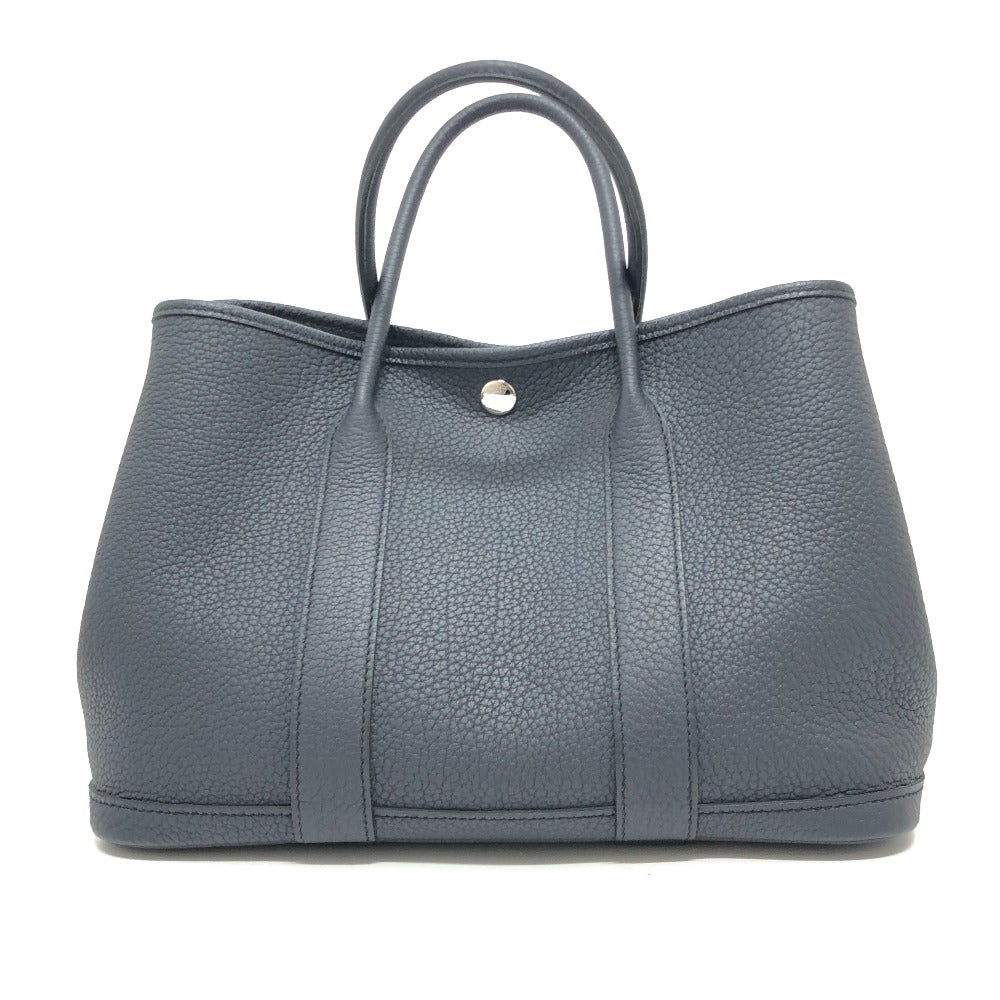 HERMES Handbag leather black Garden Party TPM Negonda