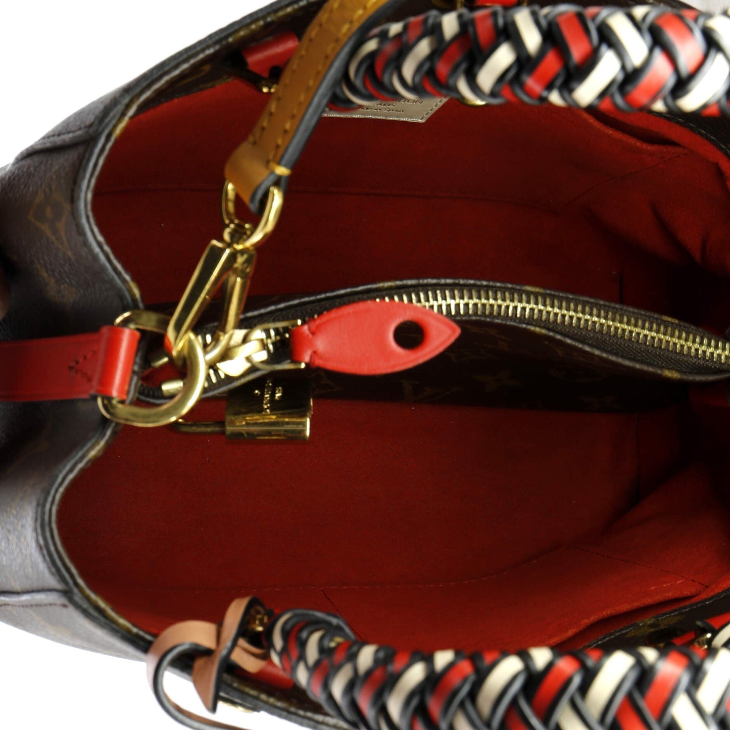 Louis Vuitton Braided Handle Montaigne Handbag Monogram Canvas BB