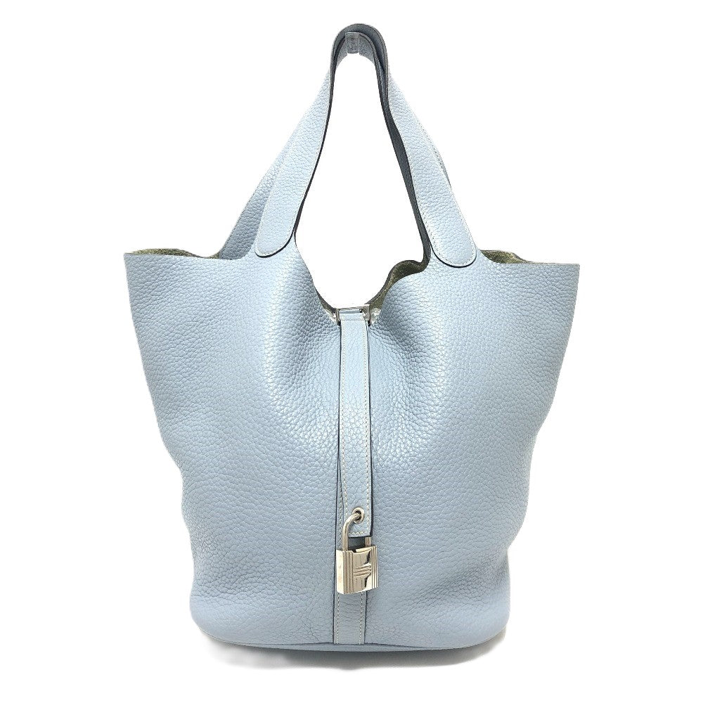 HERMES Handbag Taurillon Clemence blue Picotan Lock GM