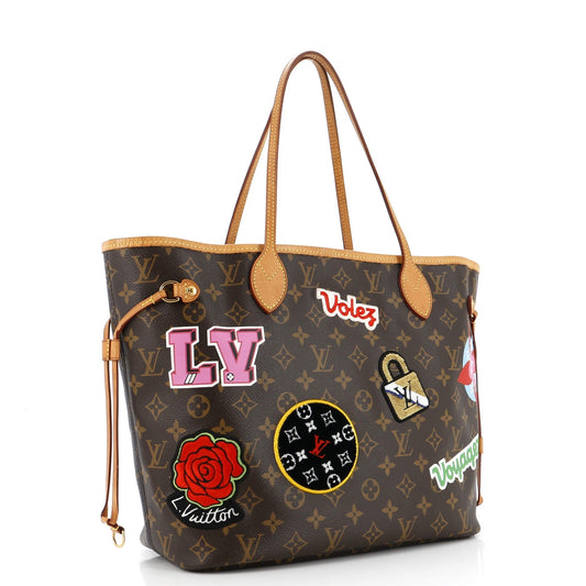 Louis Vuitton Neverfull NM Tote Limited Edition Patches Monogram Canvas MM