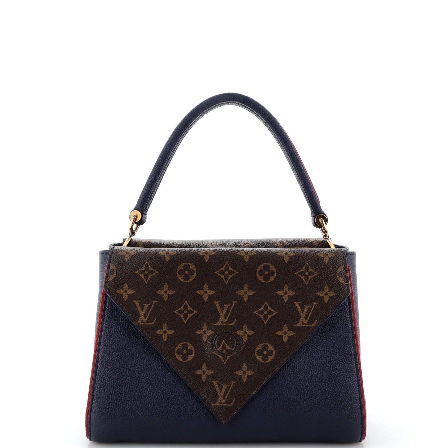 Louis Vuitton Double V Handbag Calfskin with Monogram Canvas