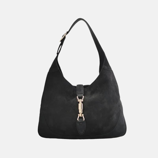 Gucci Jackie 1961 Medium Black Suede Leather Bag