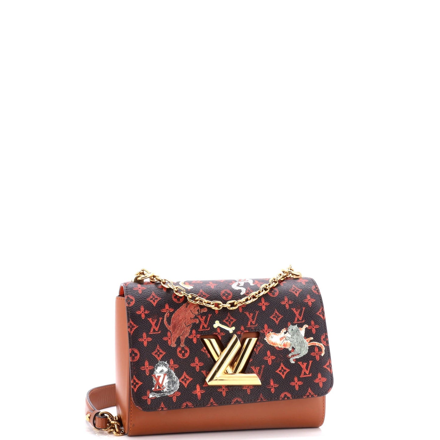 Louis Vuitton Twist Handbag Limited Edition Grace Coddington Catogram Canvas MM