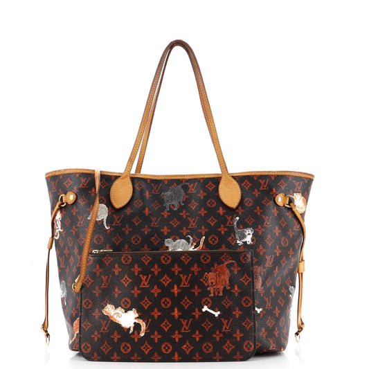 Louis Vuitton Neverfull NM Tote Limited Edition Grace Coddington Catogram Canvas MM