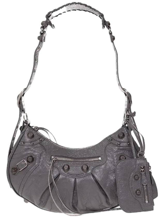 Luxury Balenciaga Trending 2026 Le Cagole Small Leather Shoulder Bag Grey