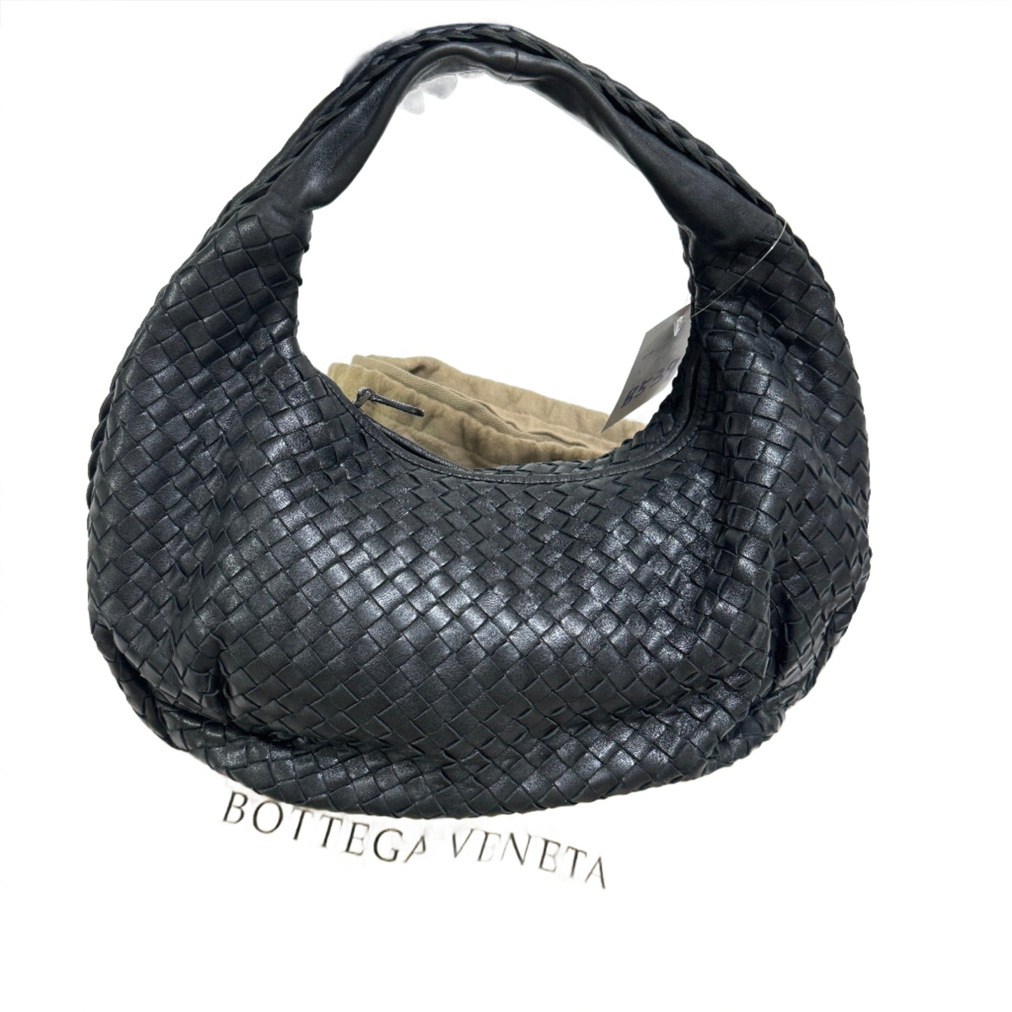 Bottega Veneta Black Belly Hobo Intrecciato Nappa Leather Handbag