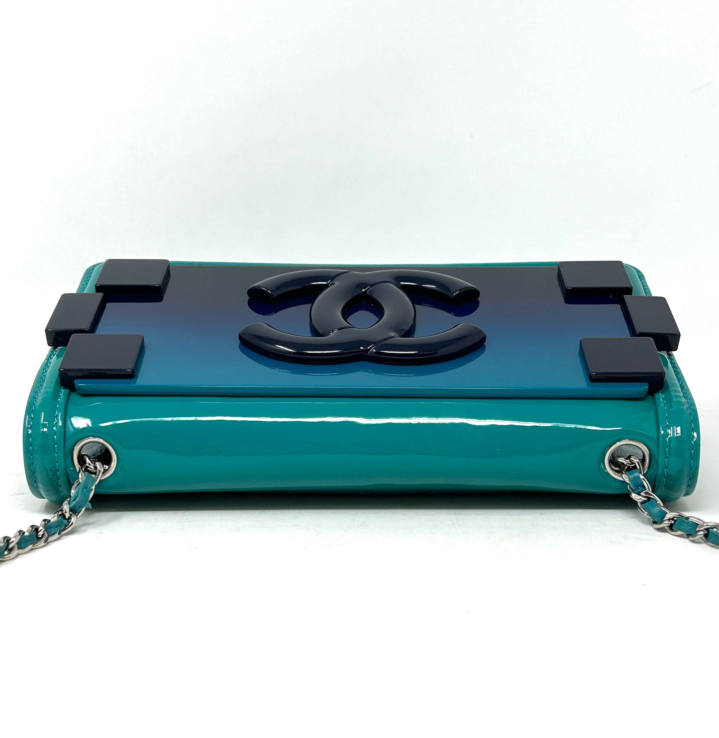 Chanel Lego Boy Brick Turquoise Crossbody Flap Bag