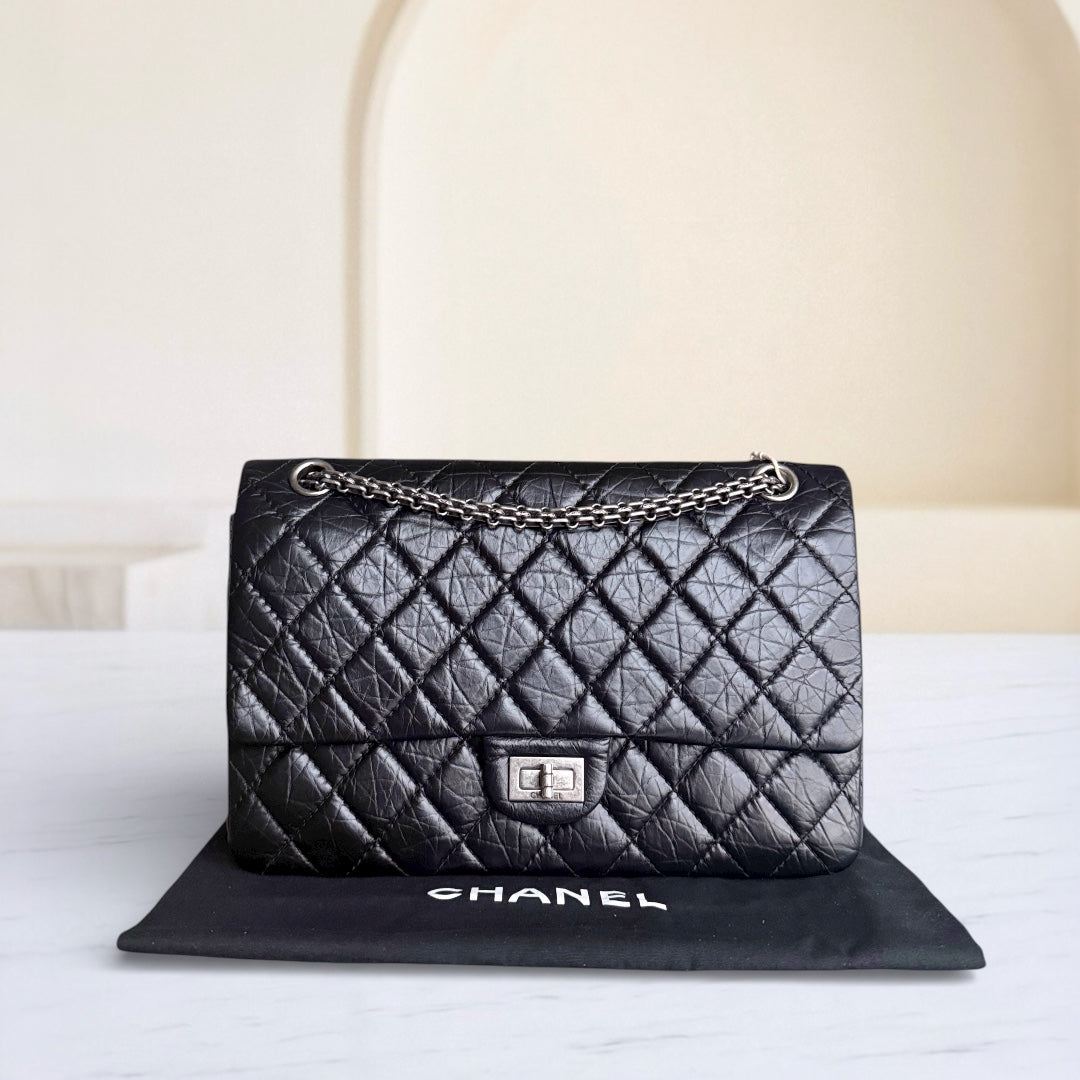 Chanel 2.55 Reissue 226 - Quilted Aged Calfskin Black Ruthenium  Silver Hardware Series 19