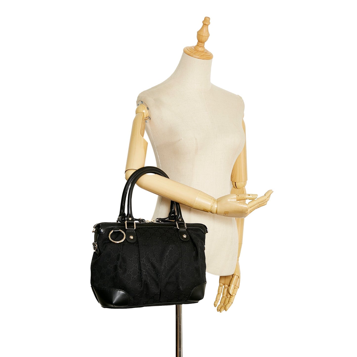 Gucci Leather Canvas Handbag