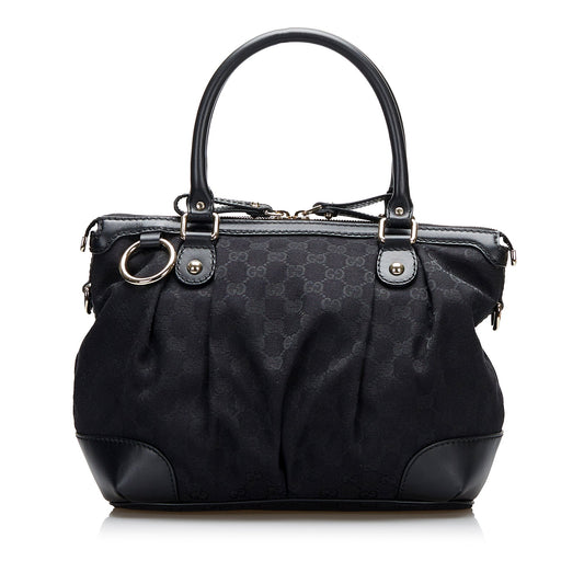 Gucci Leather Canvas Handbag