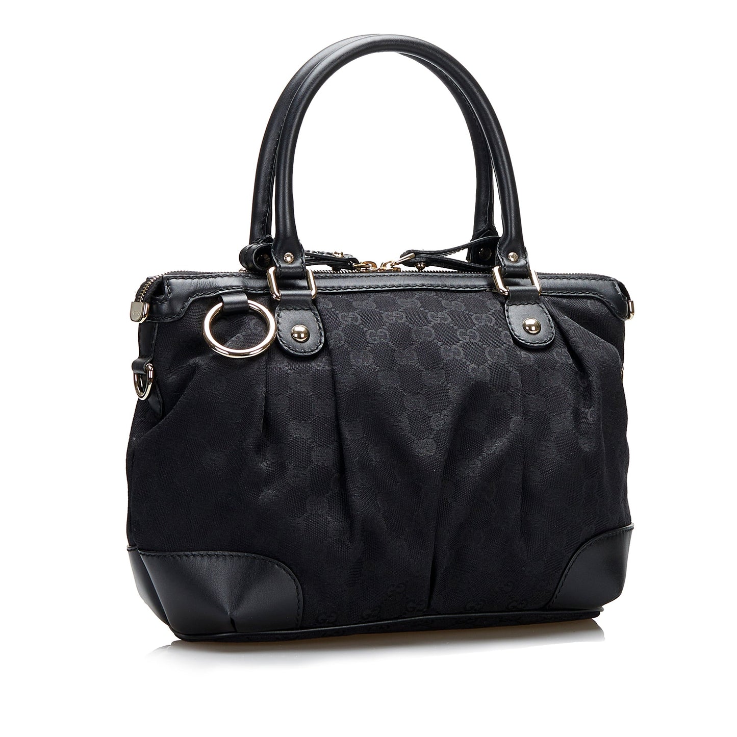 Gucci Leather Canvas Handbag