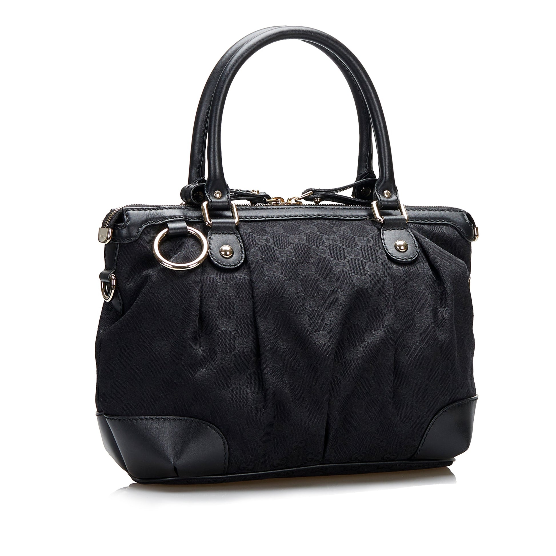 Gucci Leather Canvas Handbag
