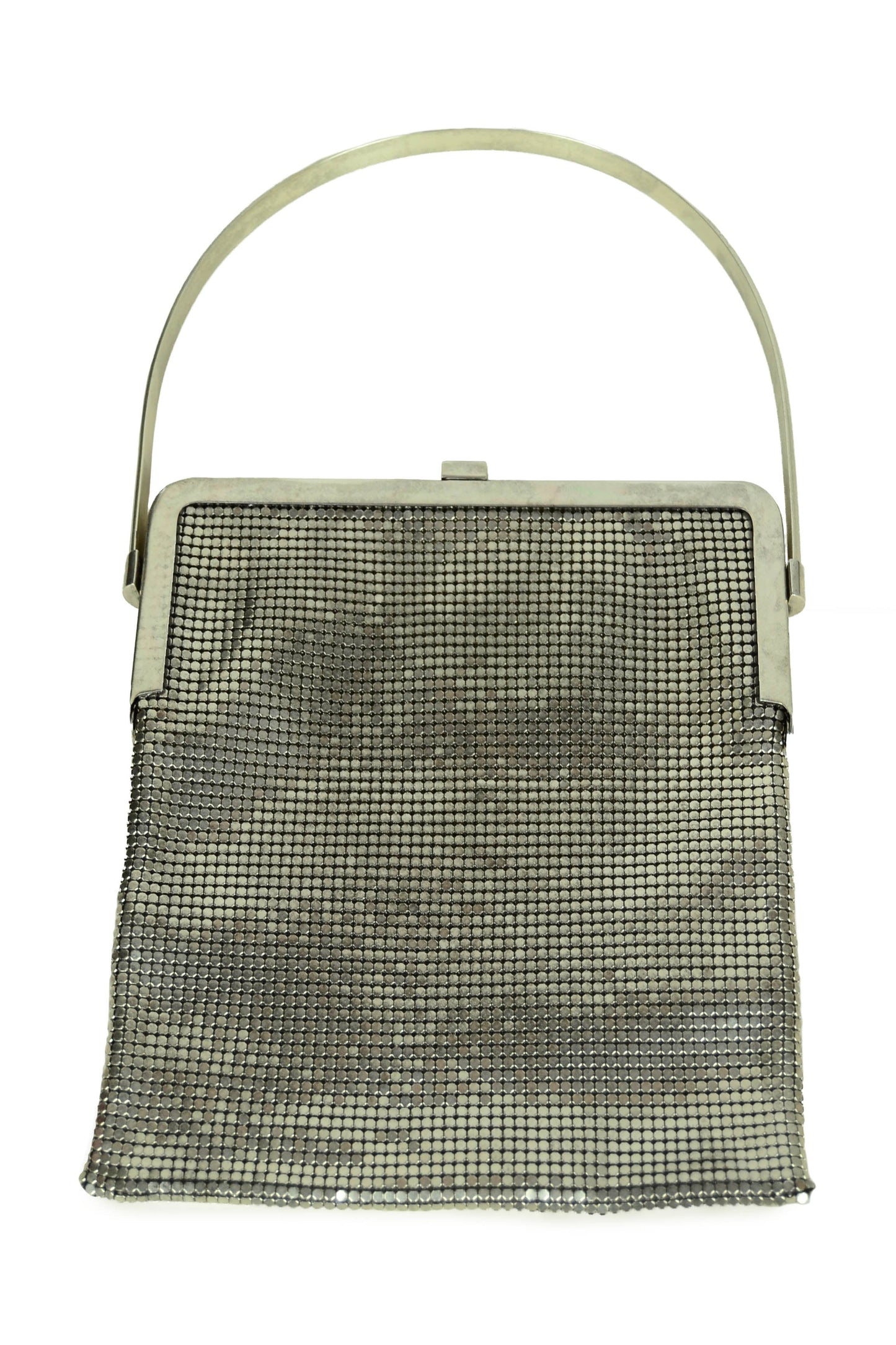 Chanel 1990s Rare Silvertone Mesh Chain Logo Handbag