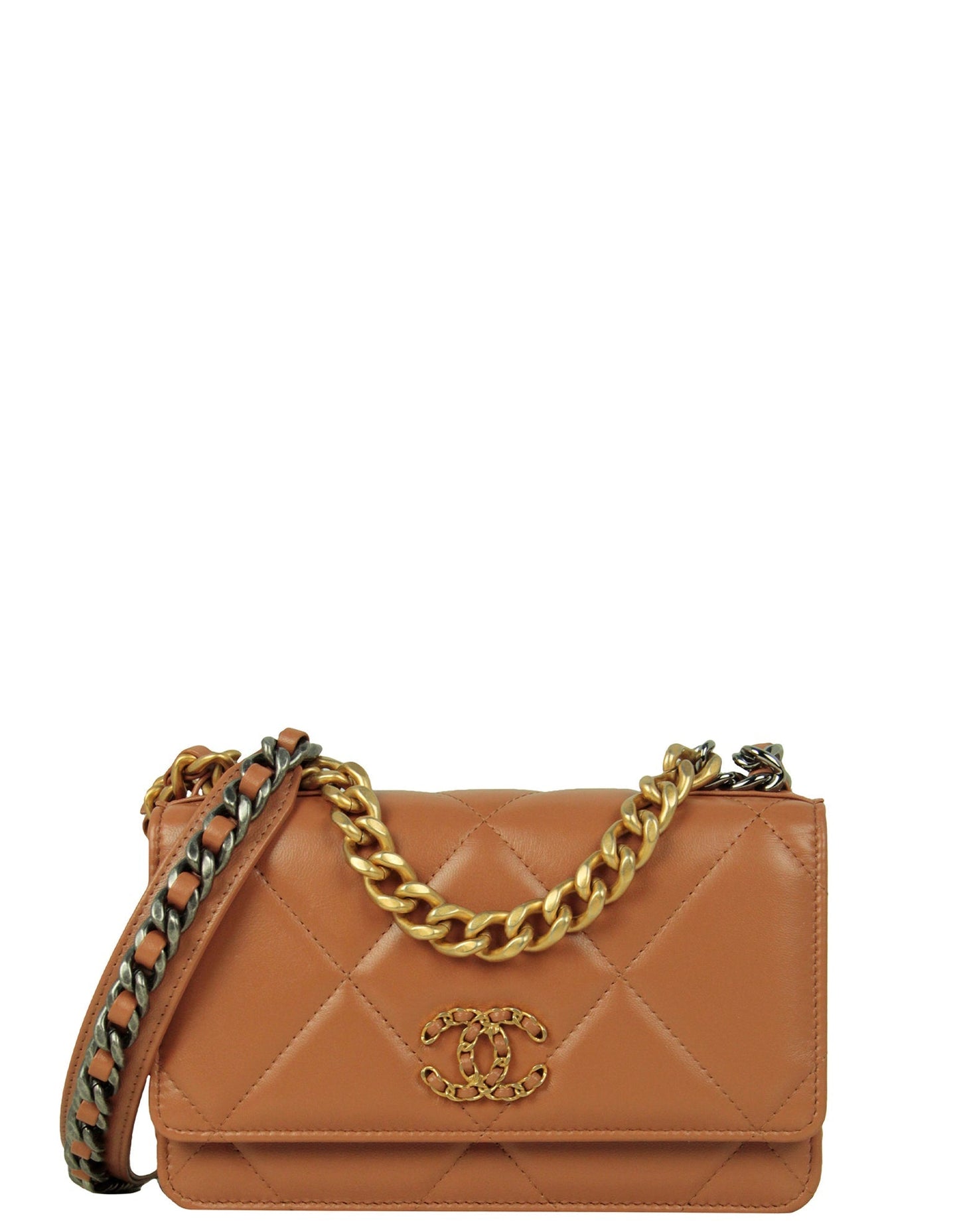 Chanel Brown Quilted 19 WOC Crossbody Bag