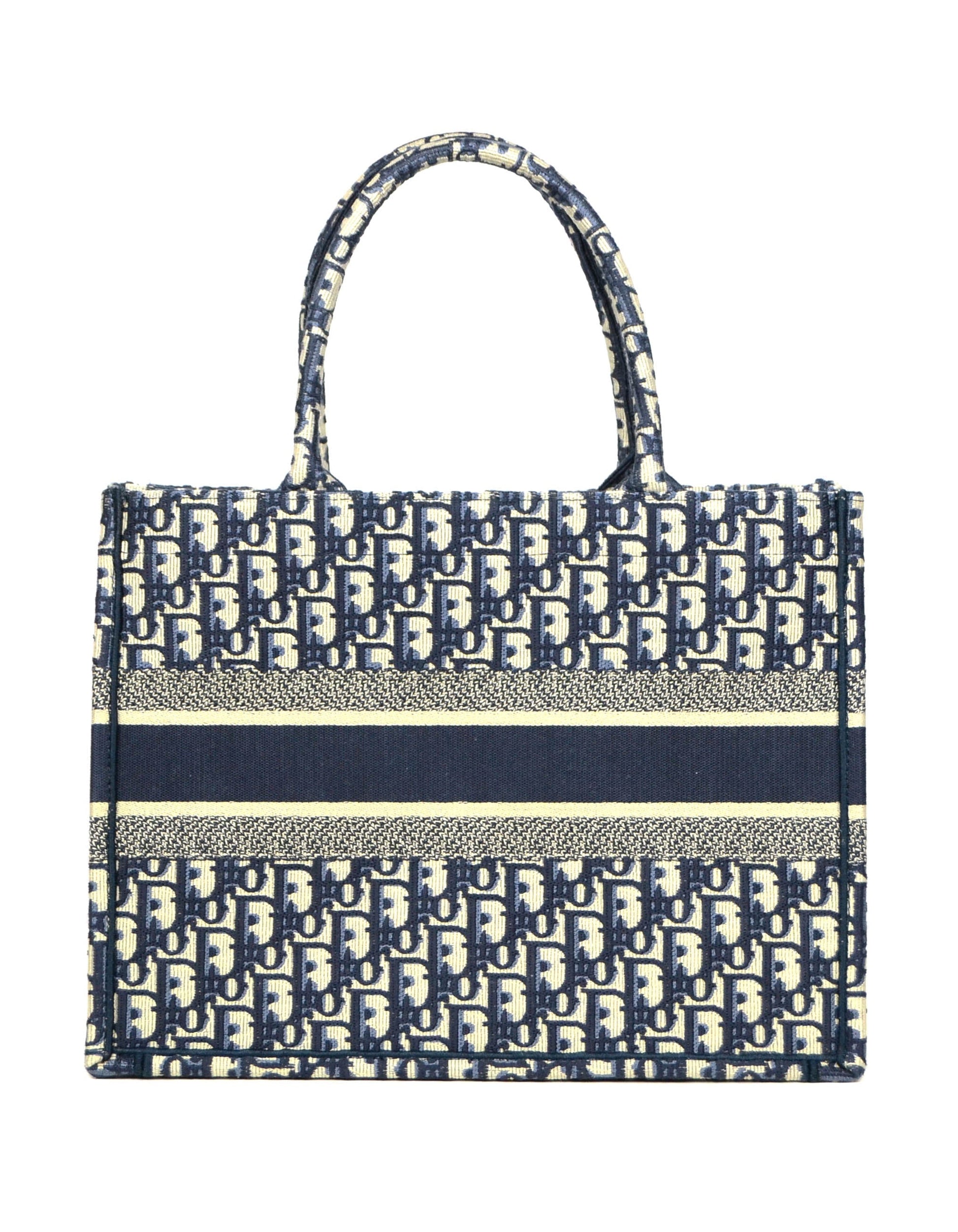 Christian Dior 2020 Blue Oblique Monogram Small Book Tote Bag
