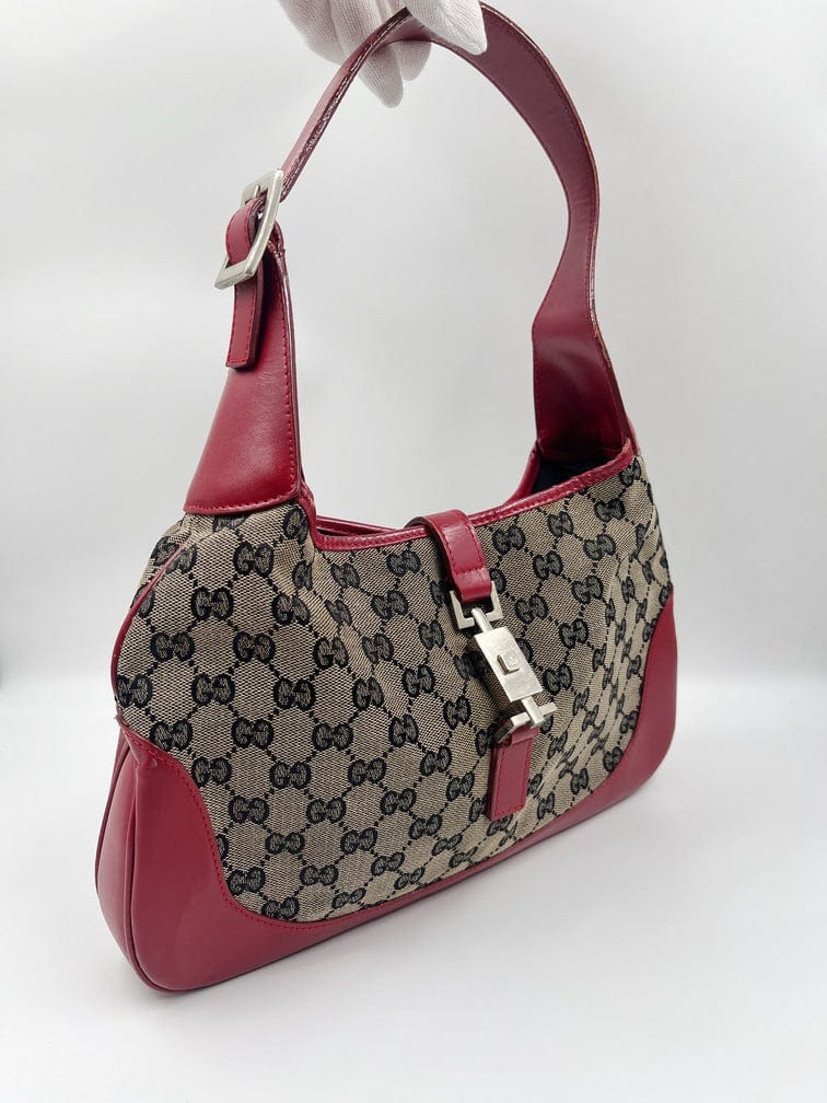 Gucci Jackie Leather Canvas Shoulder Bag Style 6