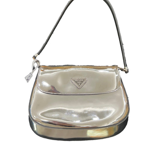 Prada Cleo Flap Silver Leather Shoulder bag
