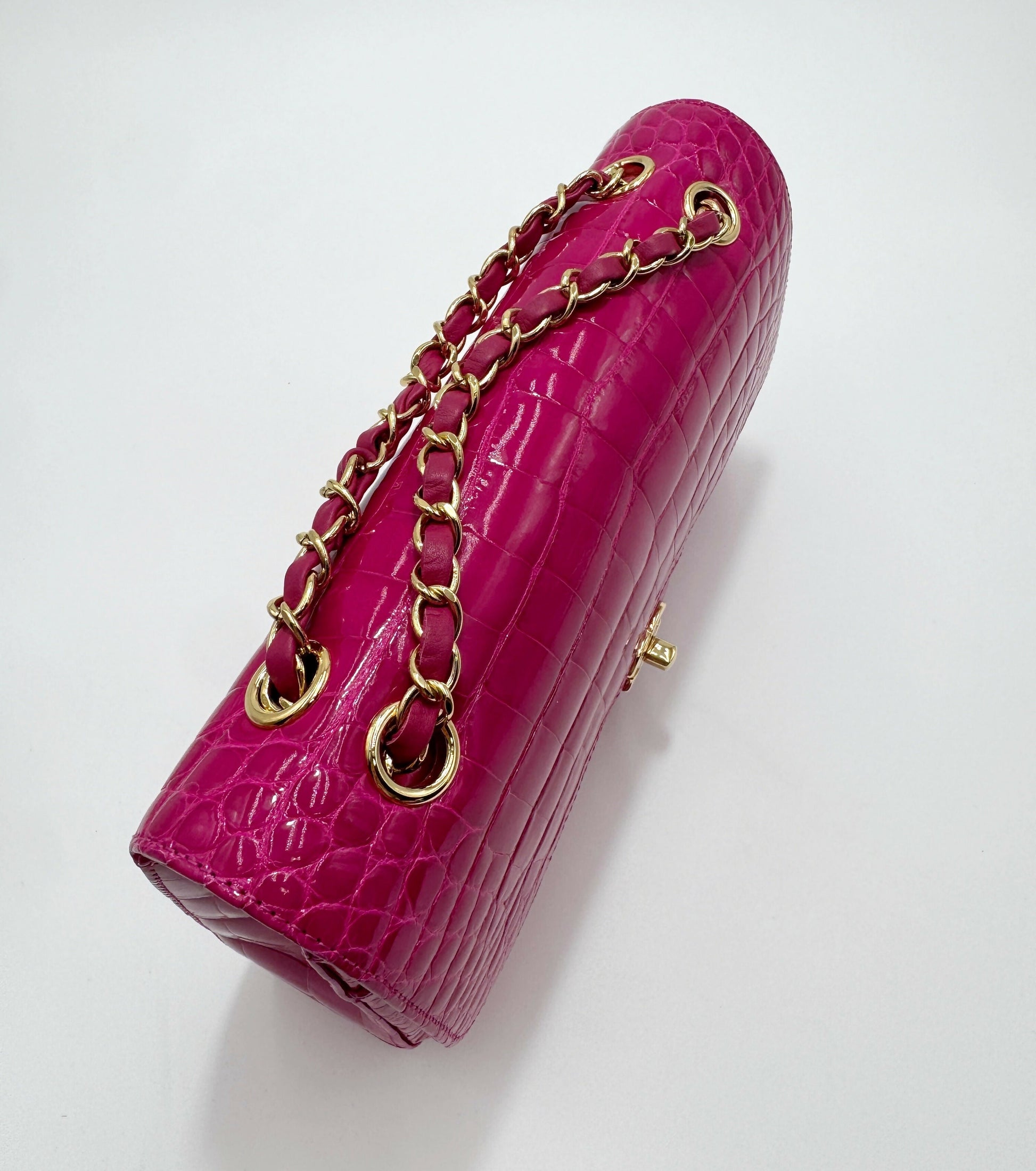 Chanel Medium Pink Crocodile Flap Bag