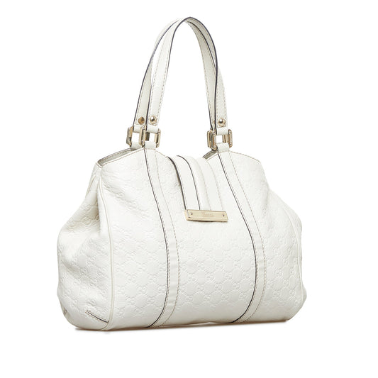 Gucci Guccissima White Leather Tote Style 4