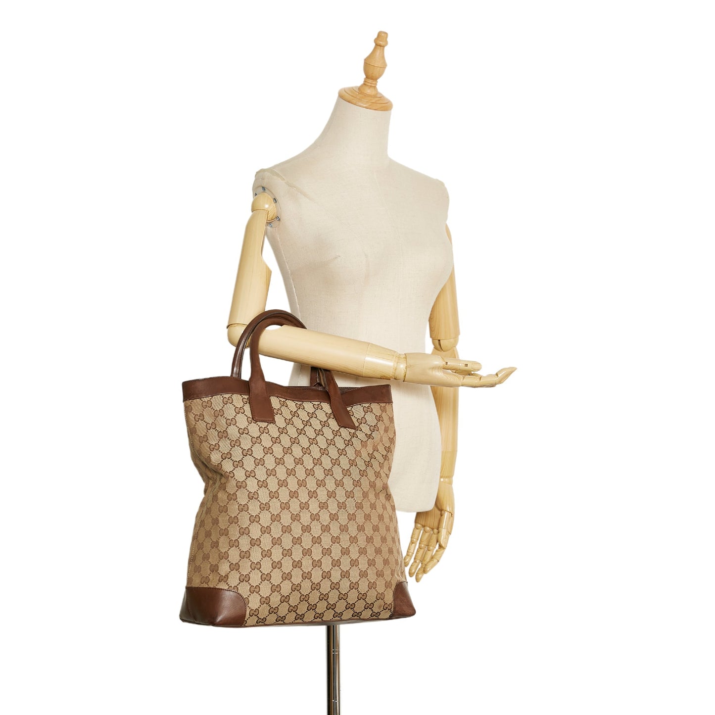 Gucci Leather Canvas Tote