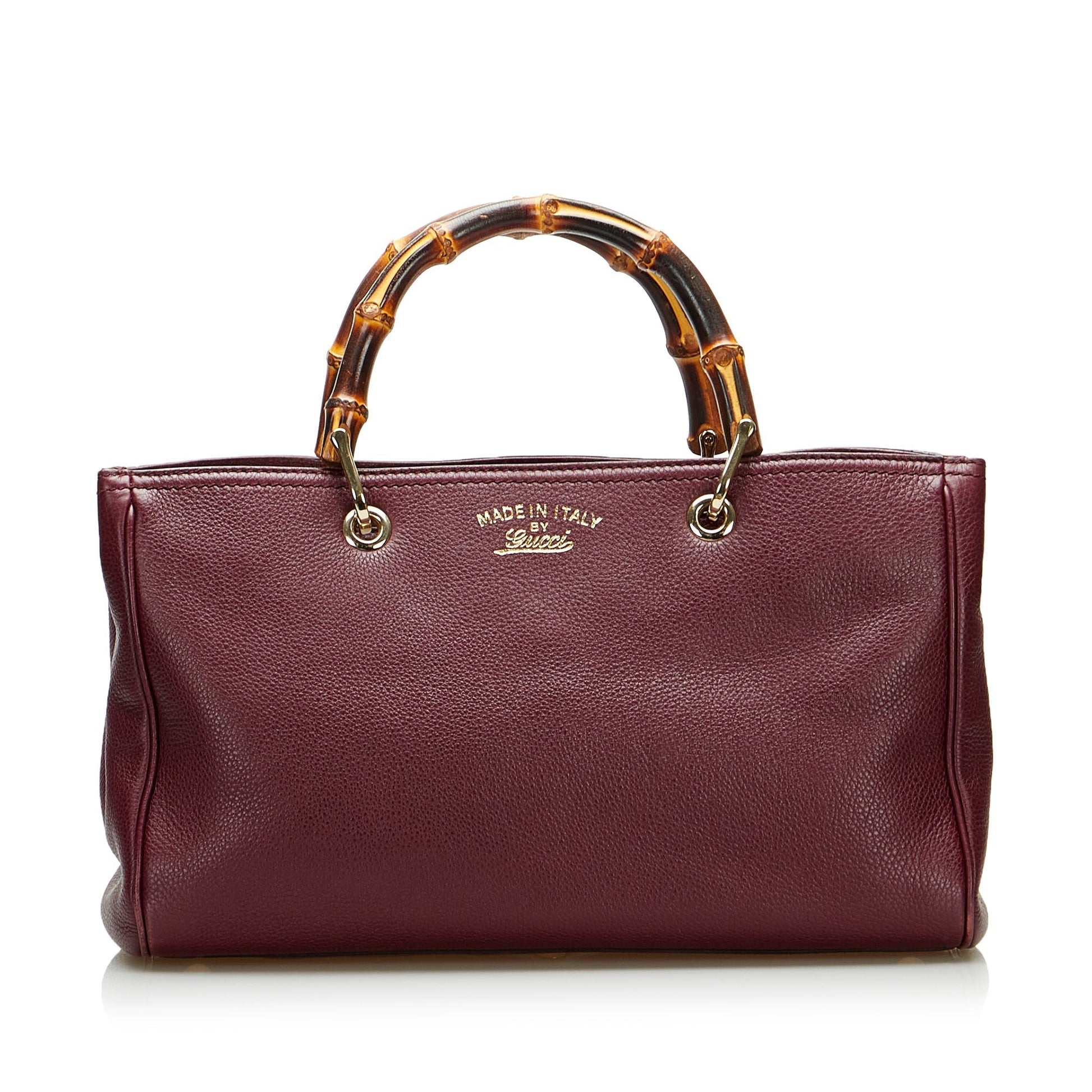 Gucci Bamboo Red Leather Tote Style 1