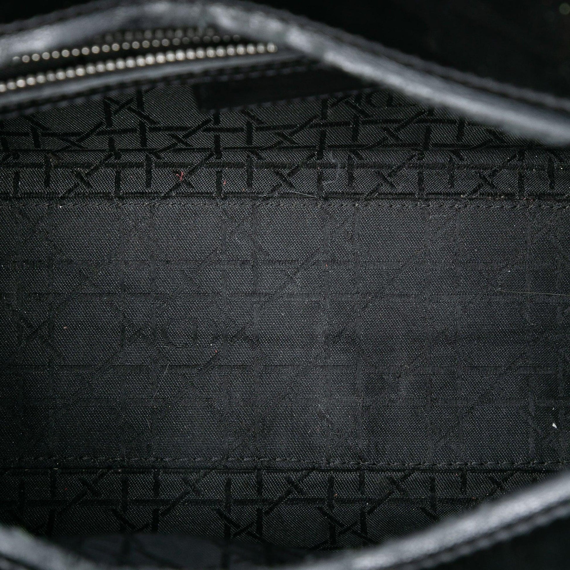 Black Dior Large Patent Cannage Lady Dior Satchel