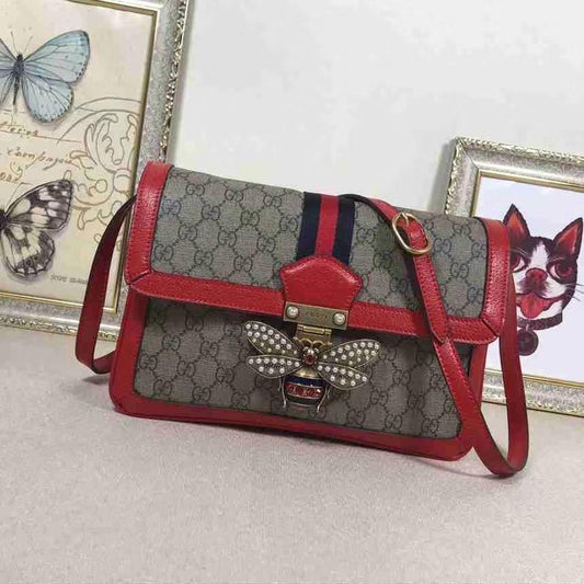 Gucci Monogram Leather Canvas Crossbody