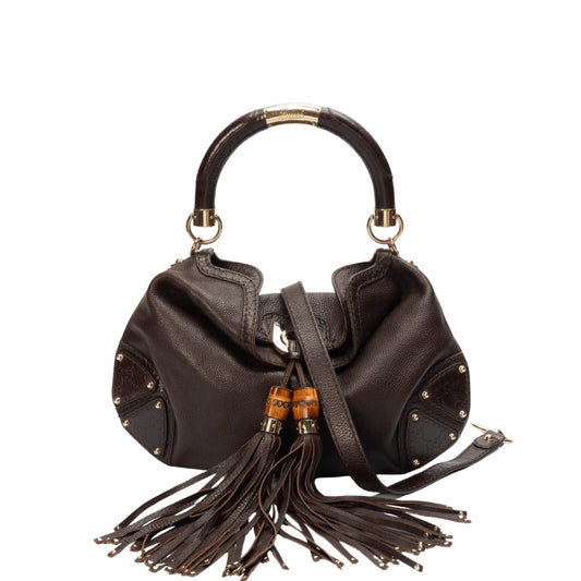 Gucci Monogram Leather Canvas Shoulder Bag