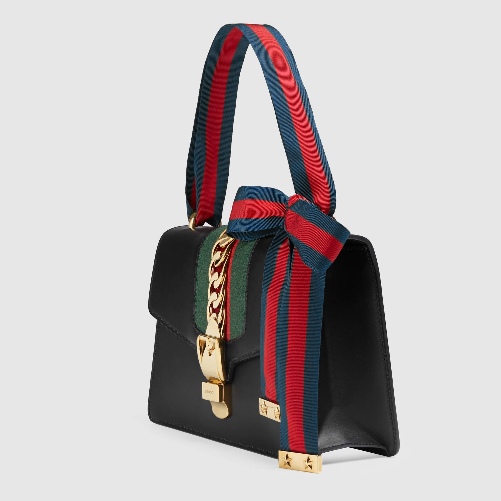 Gucci Monogram Nylon Chain Leather Crossbody