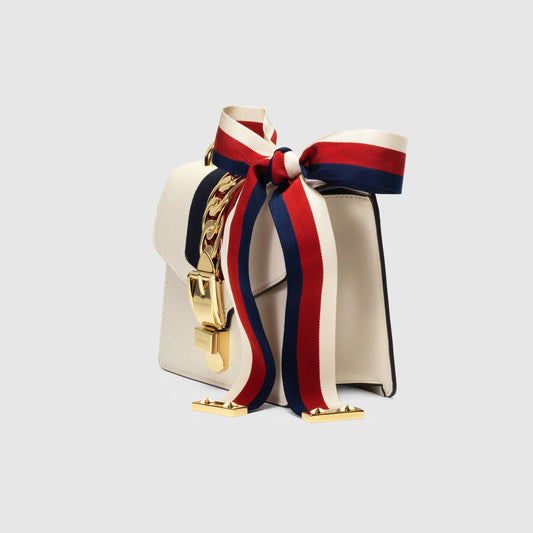 Gucci Monogram Nylon Chain Leather Crossbody