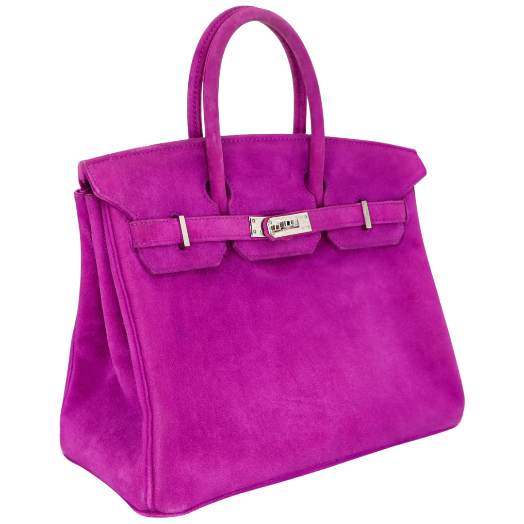 Hermes25cm Birkin Doblis Ultraviolet Suede Palladium Hardware