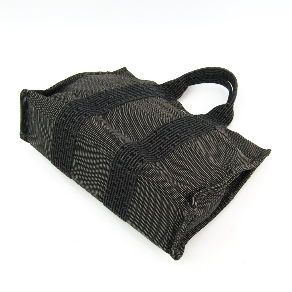 Luxury Hermes Gray Canvas Herline PM Tote Bag ( )