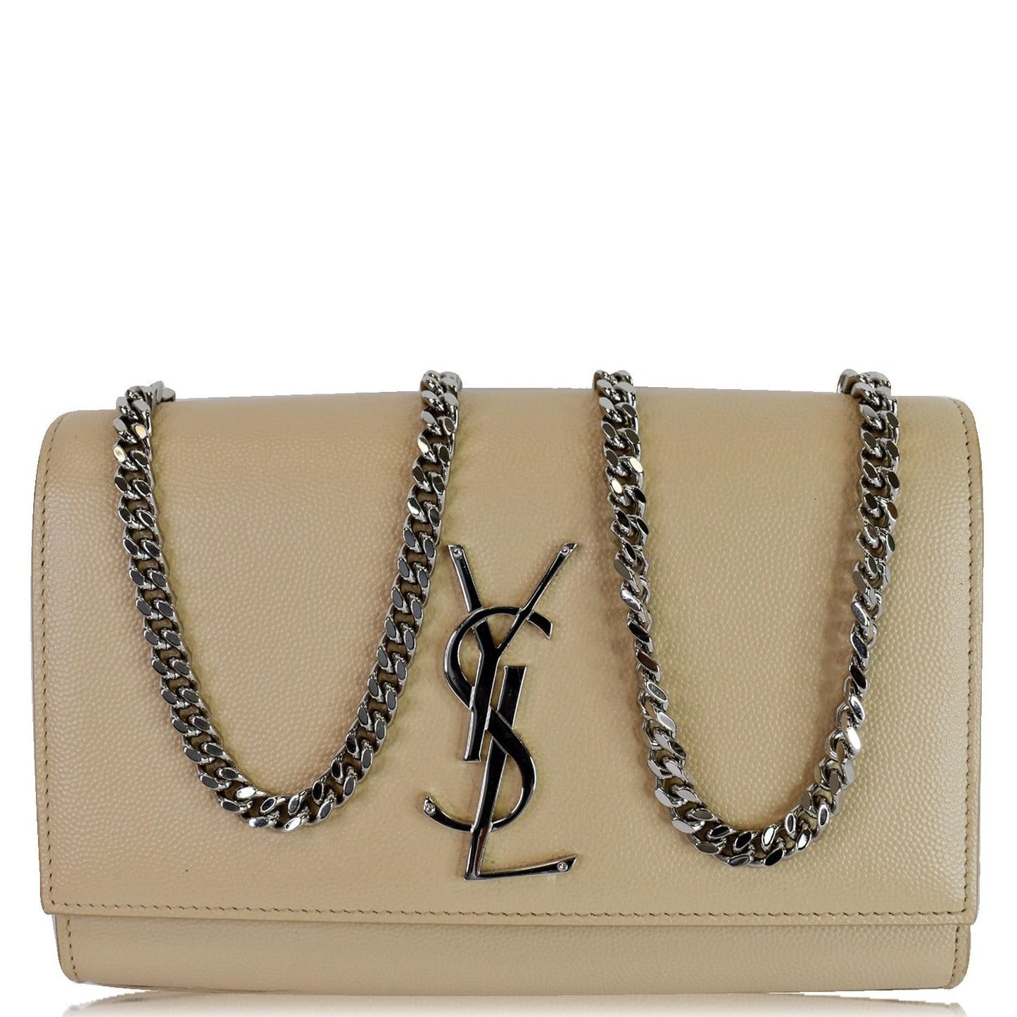 SAINT LAURENT Kate Medium Leather Crossbody Bag Beige