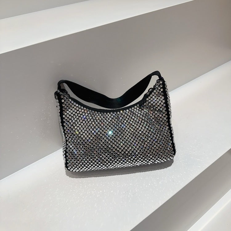 Prada Re-Edition Hobo Crystal Embellished Satin Mini