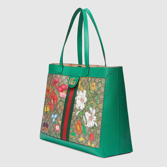 Gucci Monogram Leather Canvas Tote