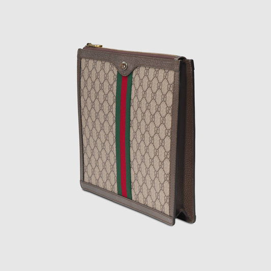 Gucci Monogram Saddle Leather Canvas Crossbody