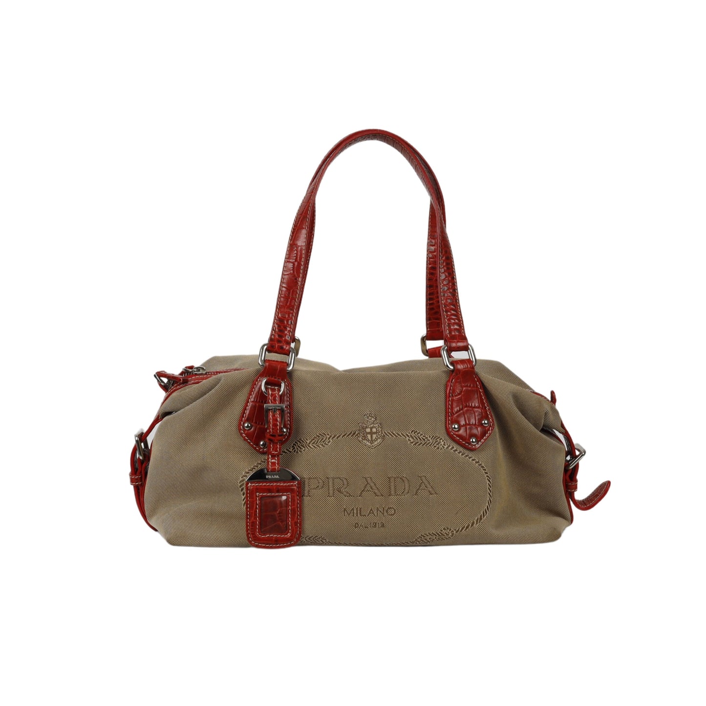 Prada Jacquard Bowling HandBag