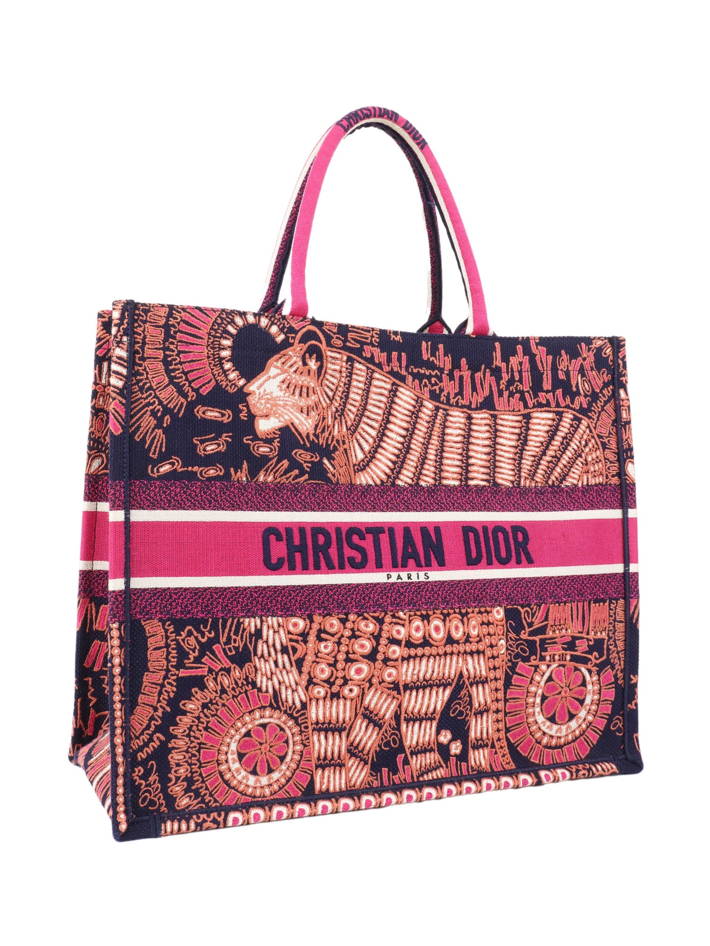 Dior Limited Edition Animal Embroidered Large Book Tote.
